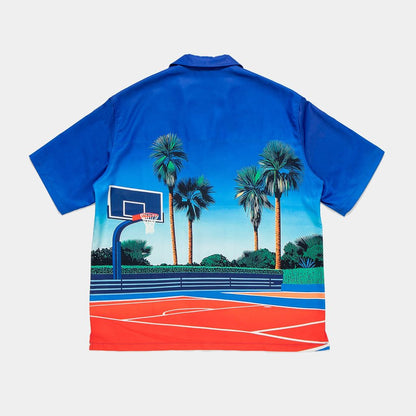 APPLEBUM Palm Basketball Court” Aloha Shirt