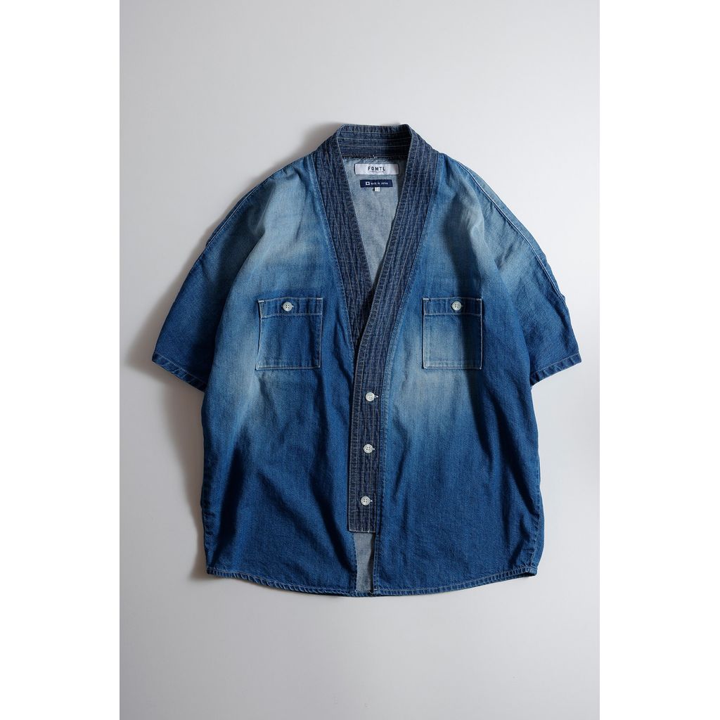 【予約商品】FDMTL DENIM HAORI S/S SHIRT 3YR WASH