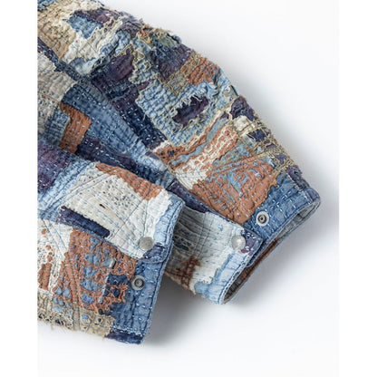 ANACHRONORM SASHIKO PATCHED JACKET INDIGO AN405