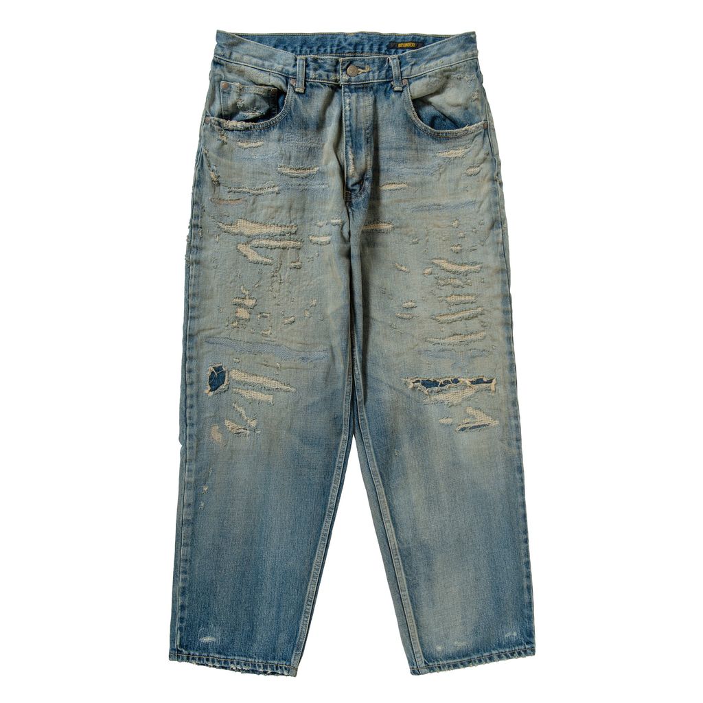 NEXUSVII. DAMAGED SILVER DENIM