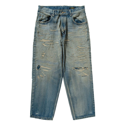 NEXUSVII. DAMAGED SILVER DENIM