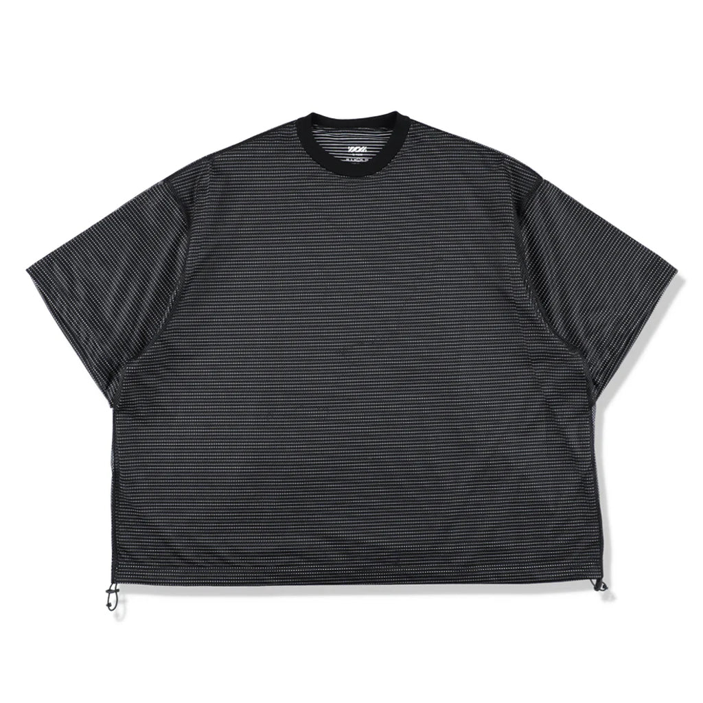 is-ness BALLOON BORDER LAYERED MESH T-SHIRT