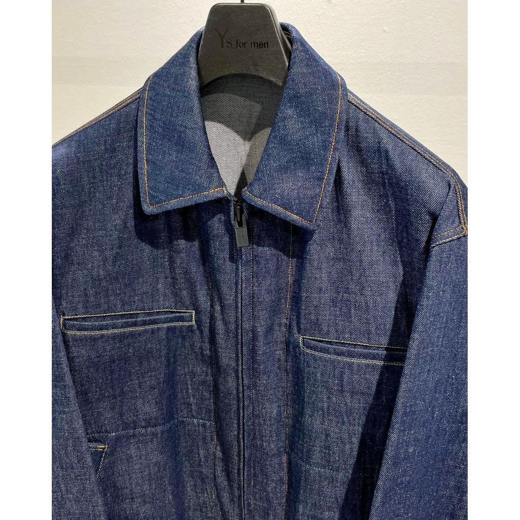 Y's for men 12oz DENIM BLOUSON WITH COLOR COMBI STITCH