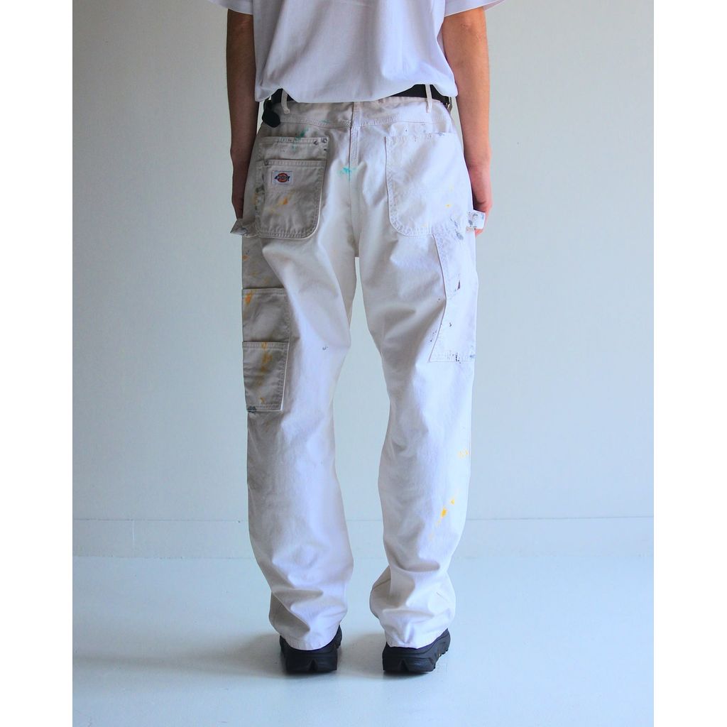 ANACHRONORM  ANDK003 DART PAINT DOUBLE KNEE PAINTER PANTS WHITE