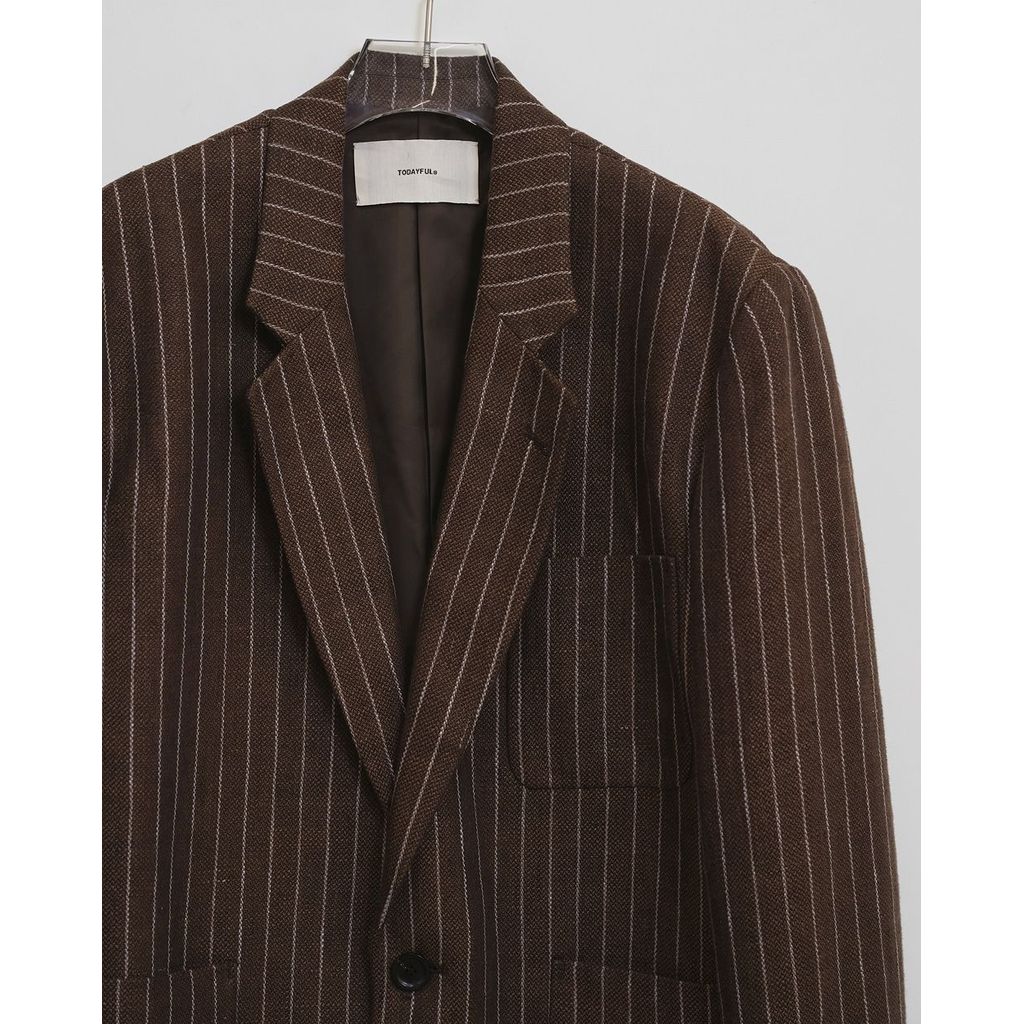 TODAYFUL Boyfriend Stripe Linen Jacket – MAROON WEBSTORE