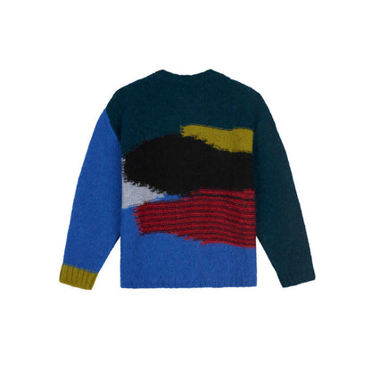 BRAIN DEAD  Boxy Knit Sweater - Blue