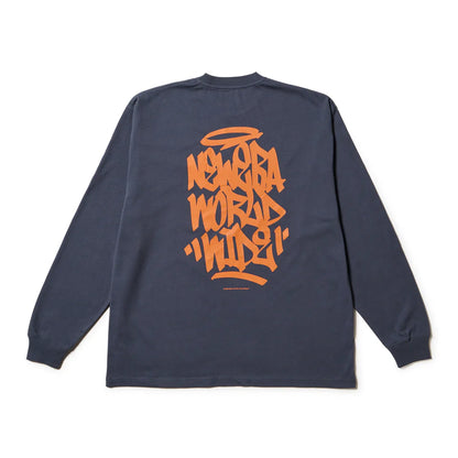 NEW ERA 長袖 オーバーサイズド コットン Tシャツ Tagging スレートグレー