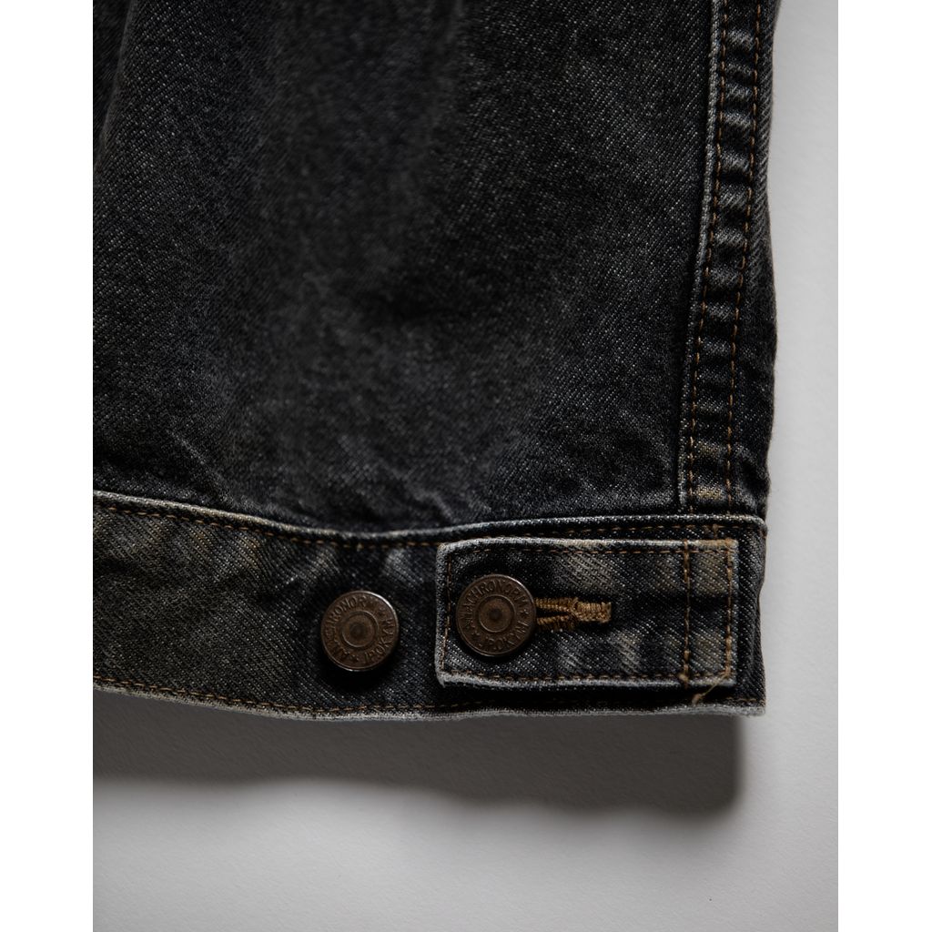 ANACHRONORM FRONT TUCK WASHED BLACK DENIM JACKET