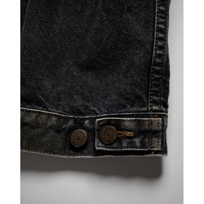 ANACHRONORM FRONT TUCK WASHED BLACK DENIM JACKET