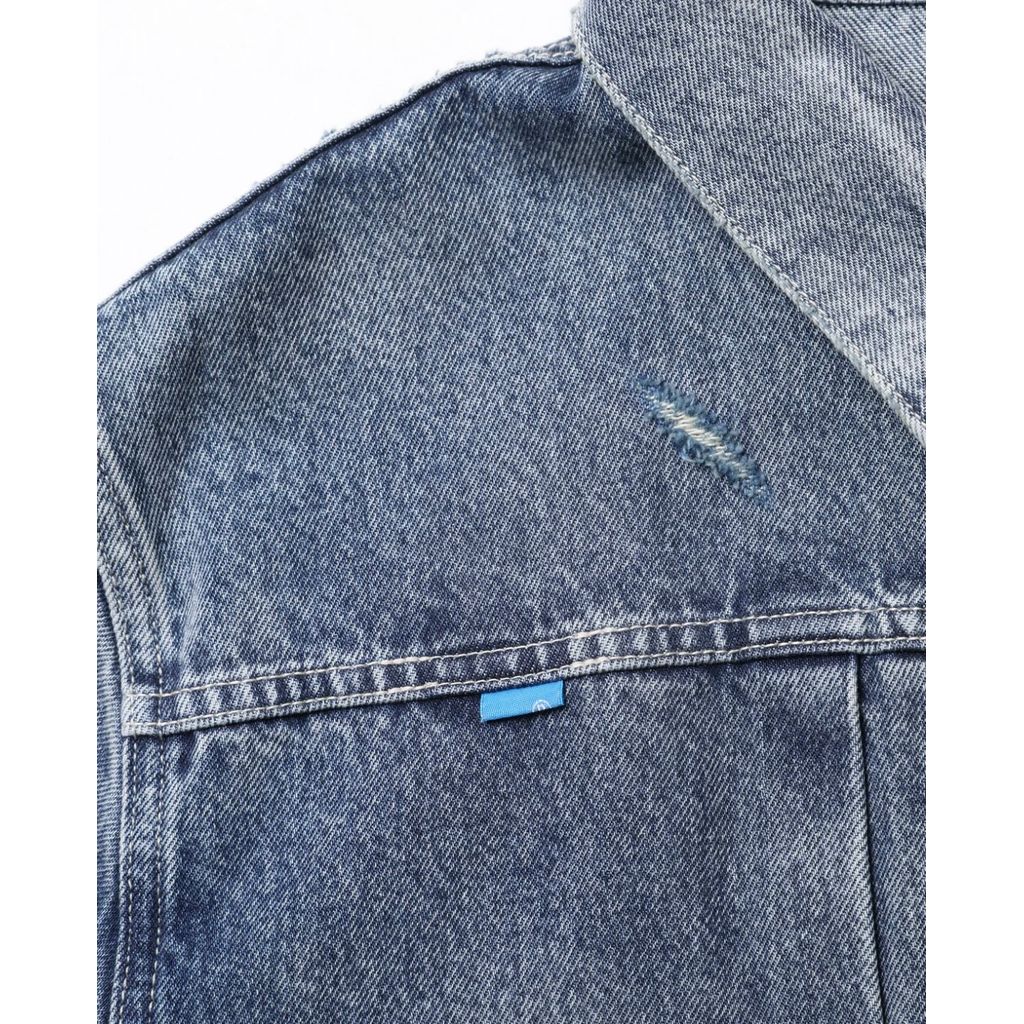 Liberaiders DAMAGED DENIM TRUCKER JACKET
