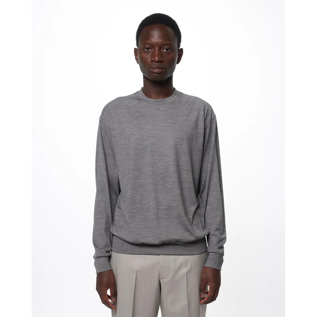 marka  Super 100s Washable Wool Jersey / Crew Neck L/S Tee