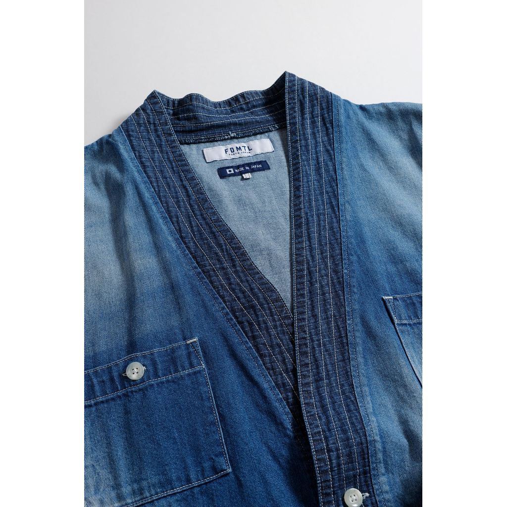 FDMTL DENIM HAORI S/S SHIRT 3YR WASH