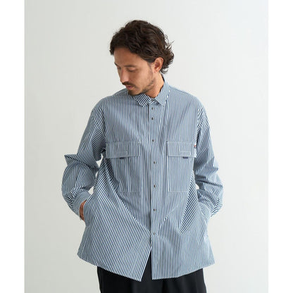 NANGA  STRIPE W POCKET BOX SHIRT(MEN)