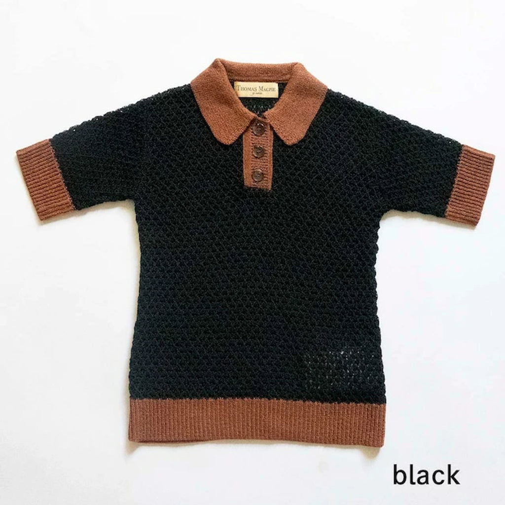 THOMAS MAGPIE collared mesh top トーマス マグパイ シャツ