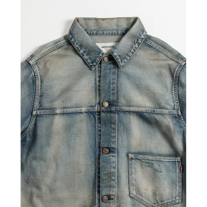 ANACHRONORM  DAMAGED DENIM JACKET LIGHT INDIGO