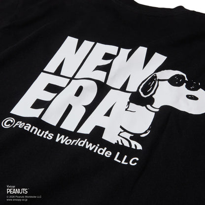 NEW ERA 半袖 コットン Tシャツ Vintage PEANUTS ピーナッツ JOE COOL ジョー・クール ブラック