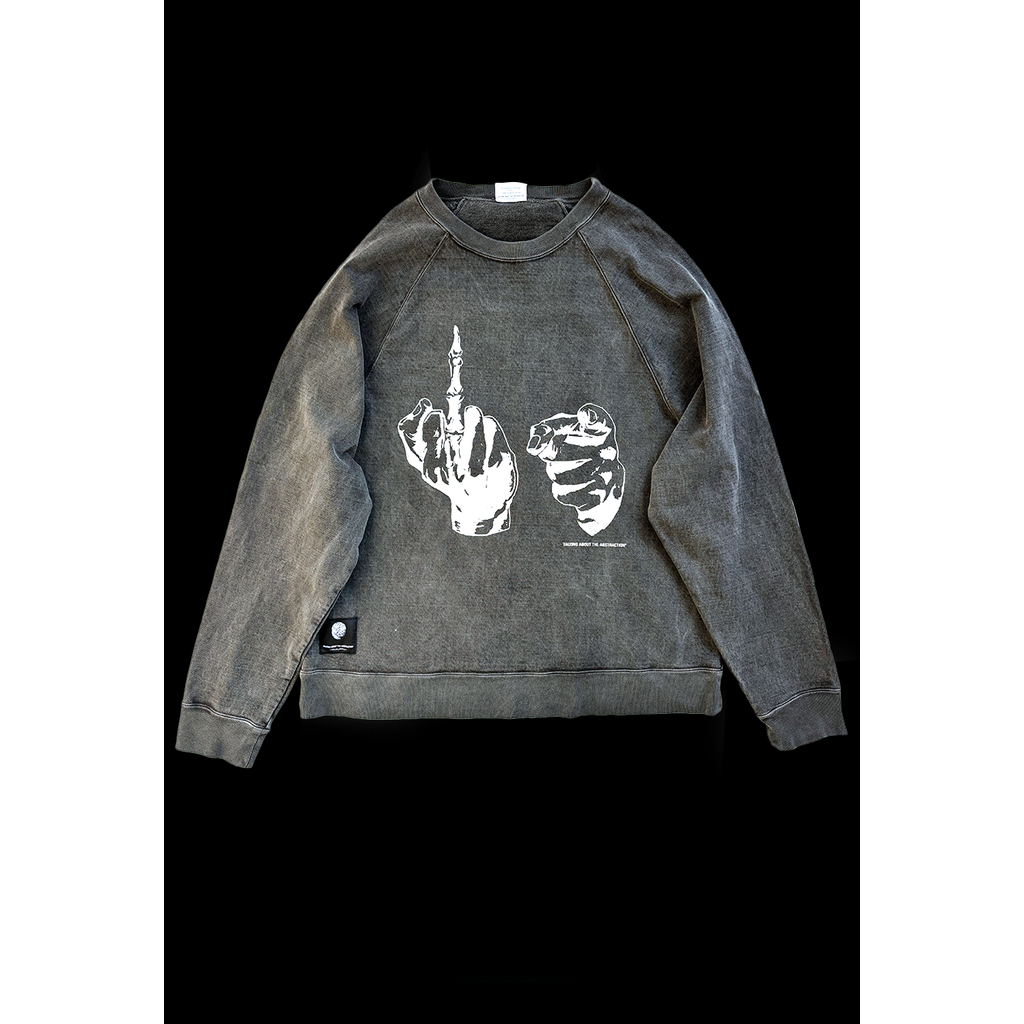 TALKING ABOUT THE ABSTRACTION OVER DYE PRINT RAGLAN TEE