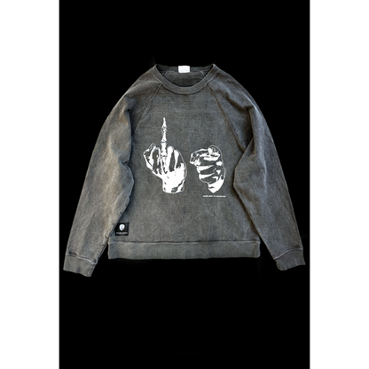 TALKING ABOUT THE ABSTRACTION OVER DYE PRINT RAGLAN TEE