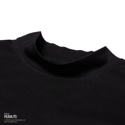 NEW ERA 半袖 ミッドネック Tシャツ Vintage PEANUTS ピーナッツ GOLF Circle ロゴ ブラック