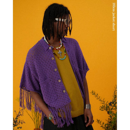 AMBERGLEAM Fringe Cotton Knit Shirt