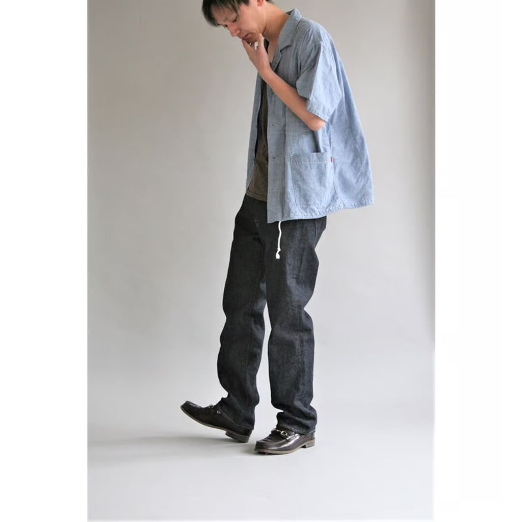 ANACHRONORM S/S CHAMBRAY COVERALL SHIRT INDIGO