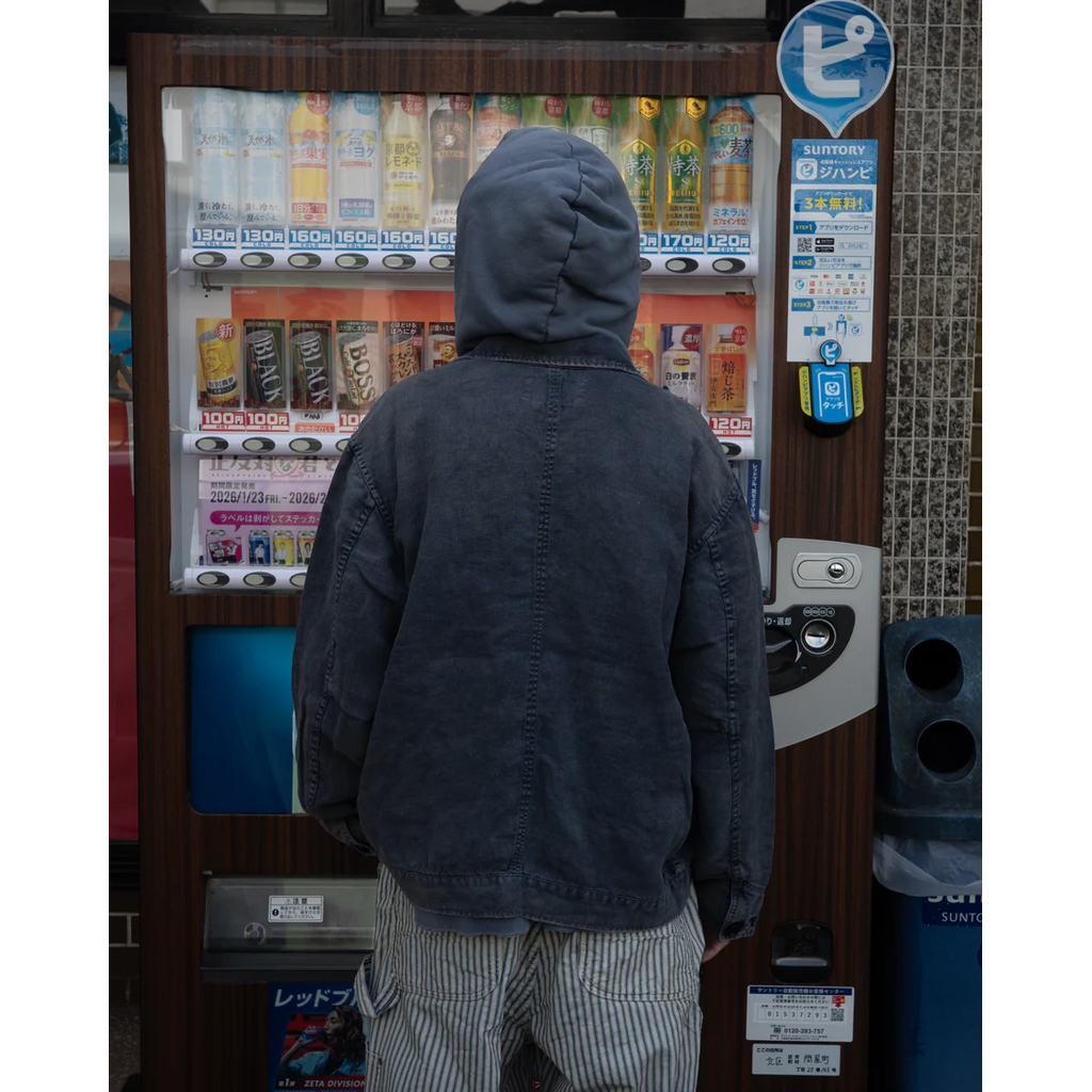 ANACHRONORM  FADED SULFUR DYED LINEN UTILITY JACKET