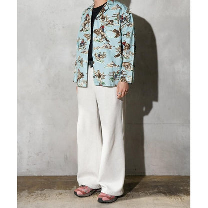 TOWNCRAFT  PRINTED PAJAMA JACKET