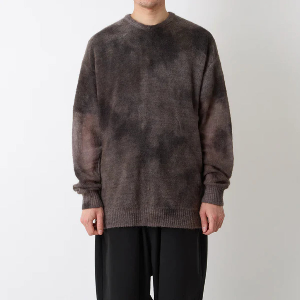 White Mountaineering GARMENT DYE MOHAIR KNIT PULLOVER