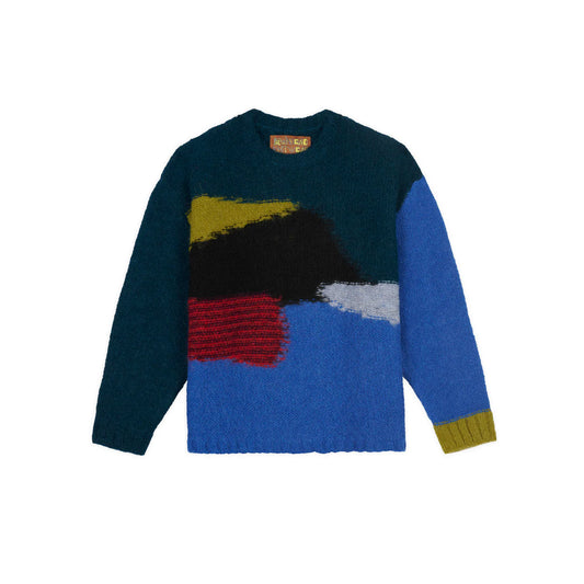 BRAIN DEAD  Boxy Knit Sweater - Blue