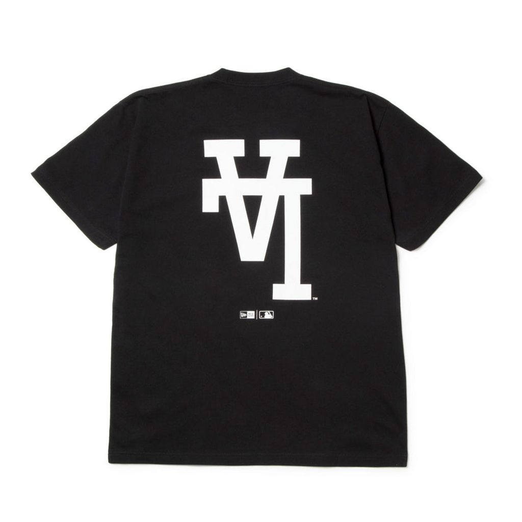 NEW ERA  半袖 コットン Tシャツ MLB Upside Down ロサンゼルス・ドジャース ブラック レギュラーフィット