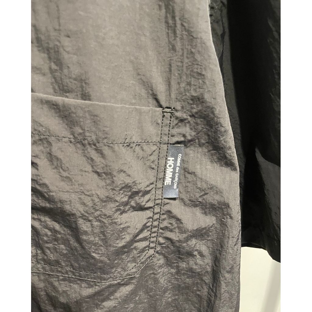 COMME des GARCONS HOMME NYLON TUSSER HALF SLEEVE SHIRT（BLACK）