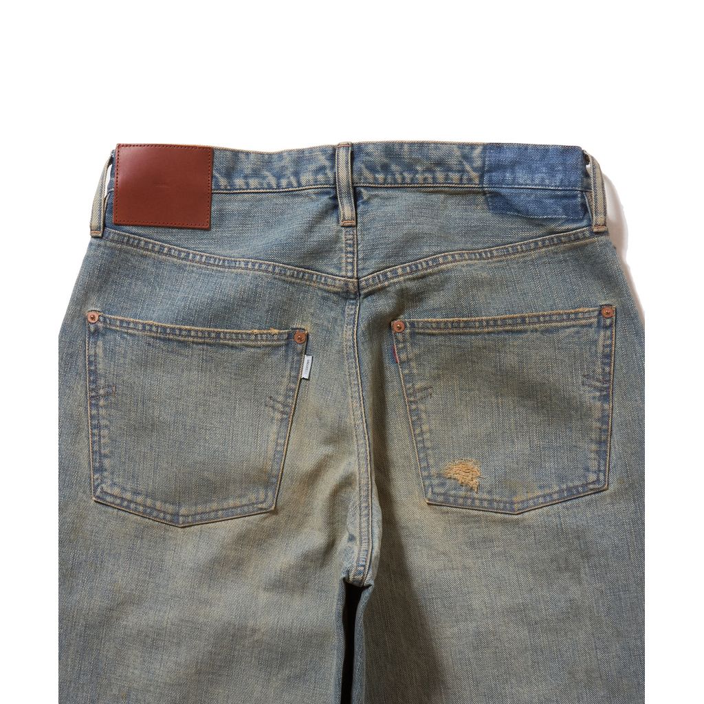 SUGARHILL  DAMAGED MODERN DENIM PANTS WIDE CUT