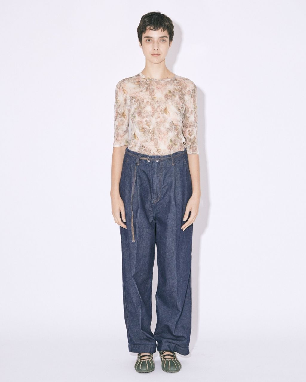 beautiful people left hand twill tuck denim pants