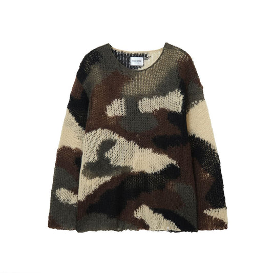 MAGIC STICK Mohair Camo Crew knit (WOODLAND)