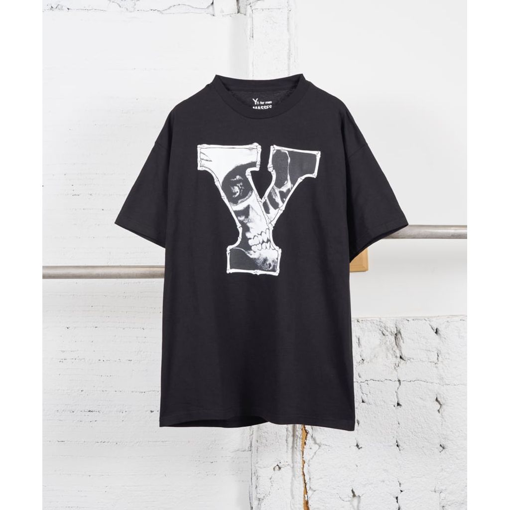 Y's for men × masses ROUND NECK SHORT SLEEVE T C