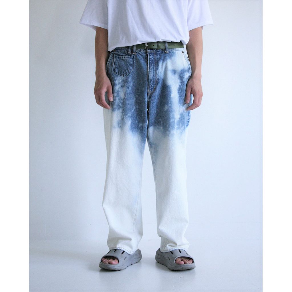 ANACHRONORM  AN286 BLEACH DESIGN 80's WIDE DENIM PANTS INDIGO