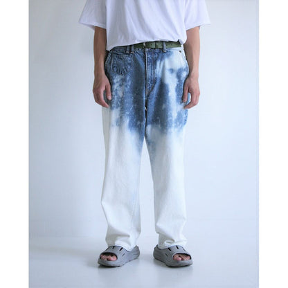ANACHRONORM  AN286 BLEACH DESIGN 80's WIDE DENIM PANTS INDIGO