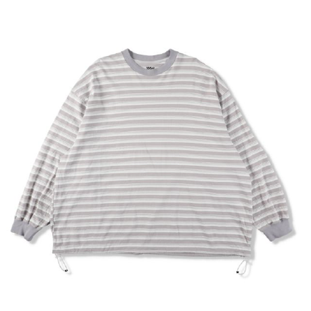 is-ness BALLOON STRIPES LONG SLEEVE T SHIRT