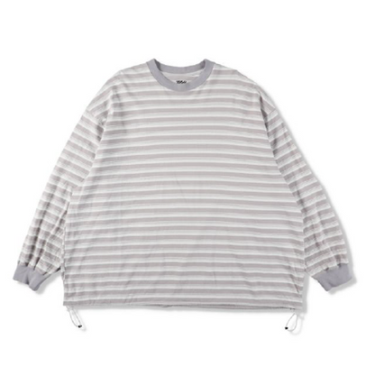 is-ness BALLOON STRIPES LONG SLEEVE T SHIRT