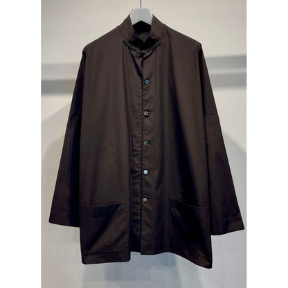 Y's for men 100/2 BROAD SHIRT WITH STAND COLLAR（BLACK）