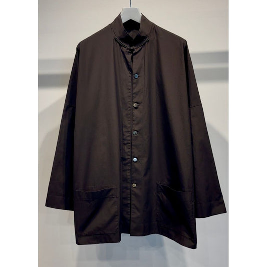 Y's for men 100/2 BROAD SHIRT WITH STAND COLLAR（BLACK）