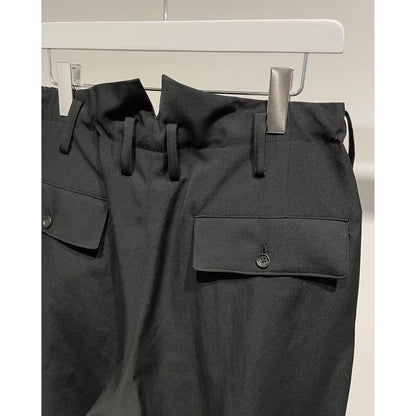 Y's for men WOOL GABARDINE COIN POCKET TUCK PANTS