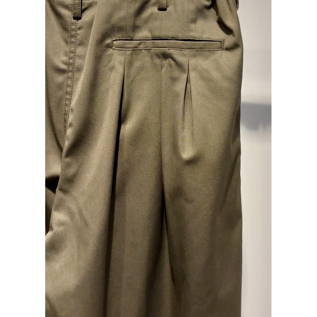 Y's for men T/C TWILL PANTS WITH 12-TUCKS（KAHKI）
