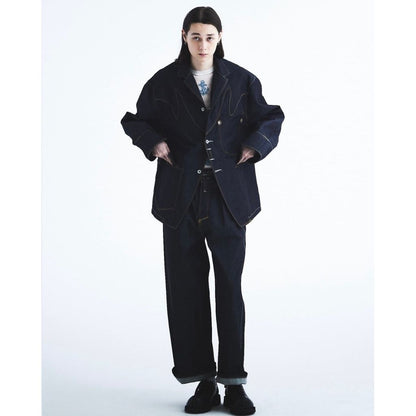 DAIRIKU "Freedom Stitch" Rigid Denim Western Jacket