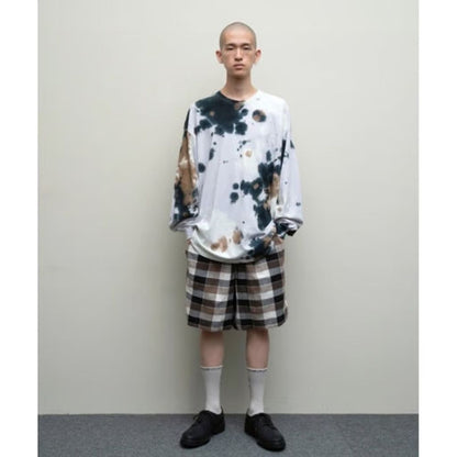 bal WASHED PLAID ELASTIC WAIST SHORT