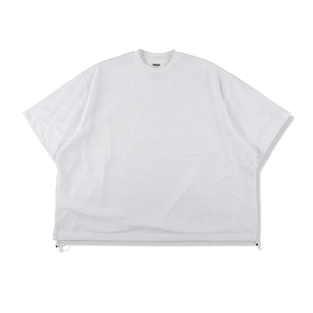 is-ness BALLOON DOUBLE LAYERED MESH SHORT SLEEVE T-SHIRT