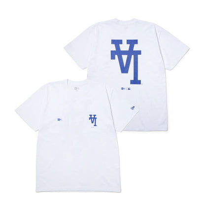 NEW ERA  半袖 コットン Tシャツ MLB Upside Down ロサンゼルス・ドジャース ホワイト レギュラーフィット