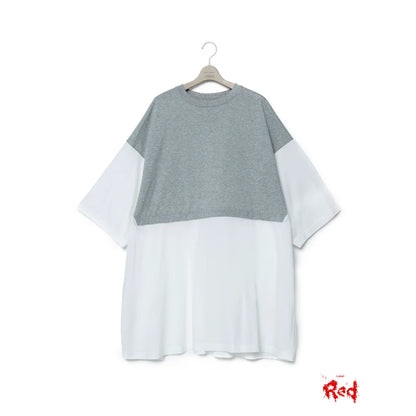 FUMITO GANRYU 2Way Mantle Tee - Gray X White