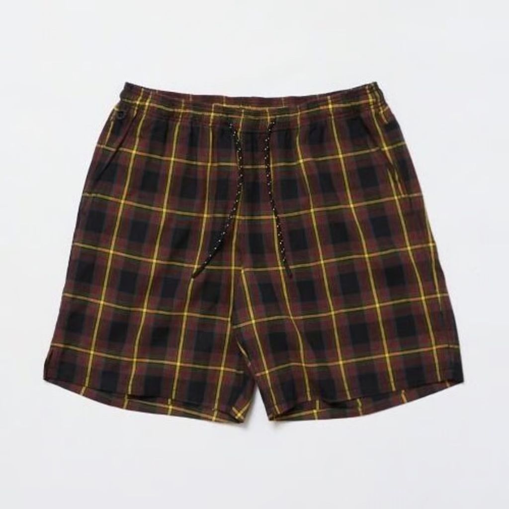 bal WASHED PLAID ELASTIC WAIST SHORT