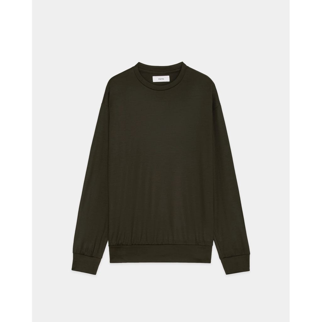 marka  Super 100s Washable Wool Jersey / Crew Neck L/S Tee